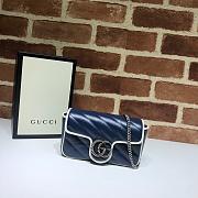 Gucci GG Marmont Dark Dark Blue/White 574969 Size 16.5 x 10.2 x 5.1 cm - 1