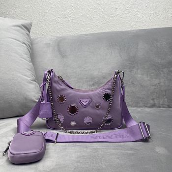 Prada polka-dot bag 1BH204 Purple Size 22 x 12 x 6 cm