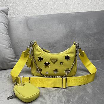 Prada polka-dot bag 1BH204 Yellow Size 22 x 12 x 6 cm