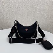 Prada Nylon Hobo Polka-Dot Bag 1BH204 Black Size 22 x 12 x 6 cm - 1