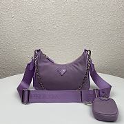 Prada Nylon Hobo Polka-Dot Bag 1BH204 Purple Size 22 x 12 x 6 cm - 1