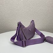 Prada Nylon Hobo Polka-Dot Bag 1BH204 Purple Size 22 x 12 x 6 cm - 6