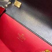 Valentino Rockstud Alcove Grainy Calfskin Handbag Black Size 22 x 17 x 9 cm - 3