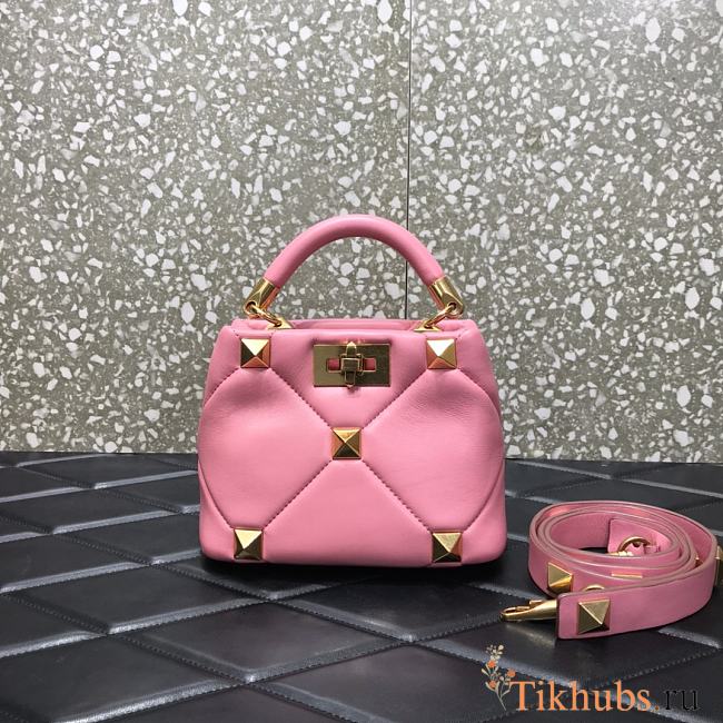 Valentino Roman Stud The Handle Bag Pink Size 20 x 9 x 15 cm - 1