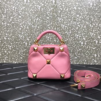 Valentino Roman Stud The Handle Bag Pink Size 20 x 9 x 15 cm