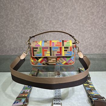 Fendi Baguette Handbag Multicolor Size 26 cm