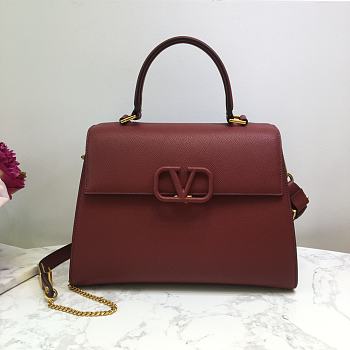 VALENTINO Vsling Handbag Wine Red 2829 Size 30.5 X 14 X 21 cm
