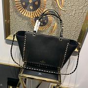 Valentino Tote Gold Stud Black 0970B Size 33 × 14 × 26 cm - 5