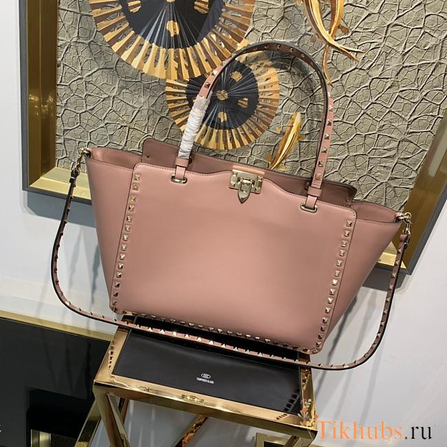 Valentino Tote Gold Stud pink 0970B Size 33 × 14 × 26 cm - 1