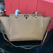 Valentino Tote Gold Stud Brown 0970B Size 33 × 14 × 26 cm - 1