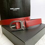 YSL Belt Red Size 3 cm - 2