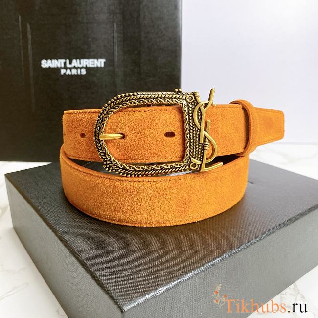 YSL Belt Orange Size 3 cm - 1