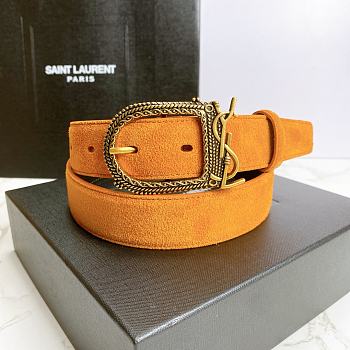 YSL Belt Orange Size 3 cm