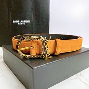 YSL Belt Orange Size 3 cm - 3