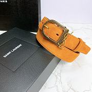 YSL Belt Orange Size 3 cm - 2