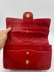 Chanel Lambskin Flap Bag Gold-Tone Metal Red Size 33 cm - 3