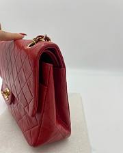 Chanel Lambskin Flap Bag Gold-Tone Metal Red Size 33 cm - 2