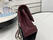 Chanel Flap Bag Silver-tone Metal Caviar Leather Wine Red 880780 Size 25cm - 3