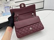 Chanel Flap Bag Silver-tone Metal Caviar Leather Wine Red 880780 Size 25cm - 5