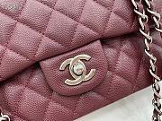 Chanel Flap Bag Silver-tone Metal Caviar Leather Wine Red 880780 Size 25cm - 6