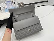 Chanel Flap Bag Silver-tone Metal Caviar Leather Gray 880780 Size 25cm - 4