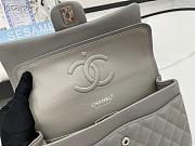 Chanel Flap Bag Silver-tone Metal Caviar Leather Gray 880780 Size 25cm - 3