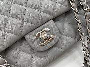 Chanel Flap Bag Silver-tone Metal Caviar Leather Gray 880780 Size 25cm - 2