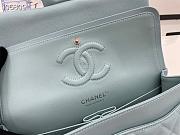 Chanel Flap Bag Silver-tone Metal Caviar Leather Light Blue 880780 Size 25cm - 2