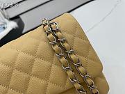 Chanel Flap Bag Silver-tone Metal Caviar Leather Yellow 880780 Size 25cm - 2