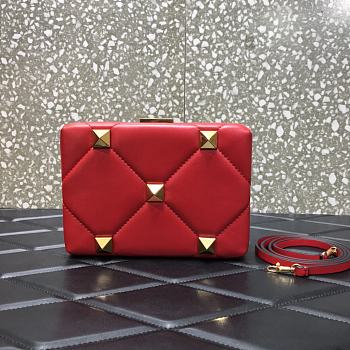 Valentino Roman Stud Red Clutch Size 20 x 5 x 14 cm
