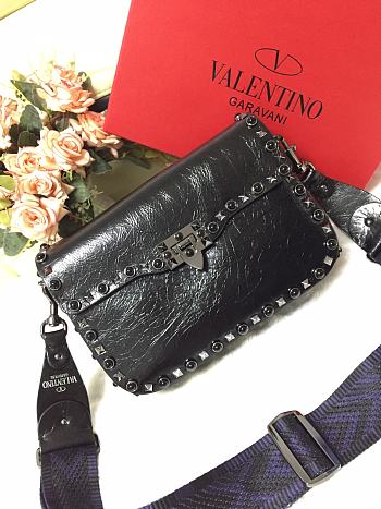 Valentino Roman Stud Smooth Leather Bag Size 26 × 7 × 16 cm 