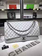 Chanel XXL Airline Flap Bag 46cm White Silver Hardware - 1