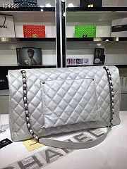 Chanel XXL Airline Flap Bag 46cm White Silver Hardware - 2