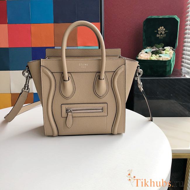 Celine Micro Luggage Calfskin Dune Beige Size 20 X 20 X 10 cm - 1