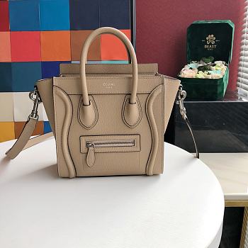 Celine Micro Luggage Calfskin Dune Beige Size 20 X 20 X 10 cm