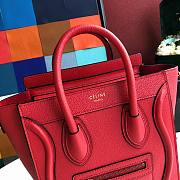 Celine Micro Luggage Calfskin Dune Red Size 20 X 20 X 10 cm - 3