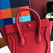 Celine Micro Luggage Calfskin Dune Red Size 20 X 20 X 10 cm - 2