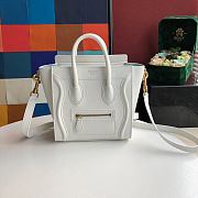 Celine Micro Luggage Calfskin Dune White Size 20 X 20 X 10 cm - 1