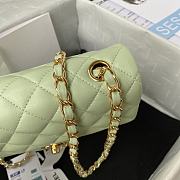 Chanel Flap Bag Lambskin in Light Green 20cm with Gold Hardware - 4