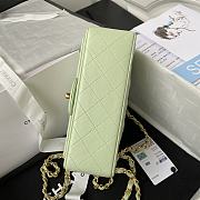 Chanel Flap Bag Lambskin in Light Green 20cm with Gold Hardware - 3