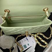 Chanel Flap Bag Lambskin in Light Green 20cm with Gold Hardware - 2