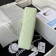 Chanel Flap Bag Lambskin in Light Green 23cm with Silver Hardware A01113 - 6