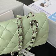 Chanel Flap Bag Lambskin in Light Green 23cm with Silver Hardware A01113 - 4