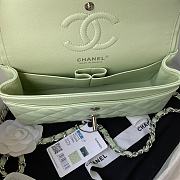 Chanel Flap Bag Lambskin in Light Green 23cm with Silver Hardware A01113 - 3