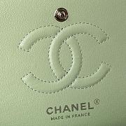 Chanel Flap Bag Lambskin in Light Green 23cm with Silver Hardware A01113 - 2