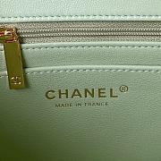 Chanel Flap Bag Lambskin in Light Green 17cm with Gold Hardware - 3