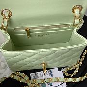 Chanel Flap Bag Lambskin in Light Green 17cm with Gold Hardware - 2