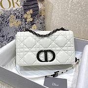 Dior Caro Medium White Black Hardware Size 25 x 15 x 8 cm - 1