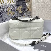 Dior Caro Medium White Black Hardware Size 20 x 12 x 7 cm - 2