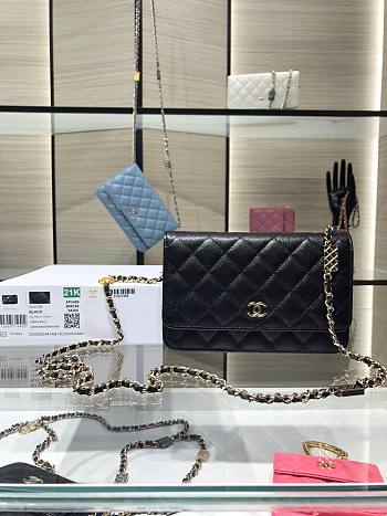 Chanel WOC Caviar AP2400 Black Size 19 cm